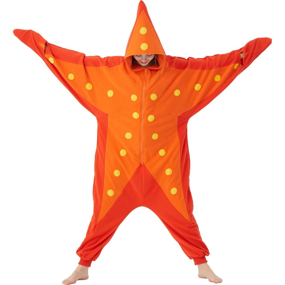 6193 Adult Starfish Costume Star Onesie Pajamas - Sea Animal Halloween